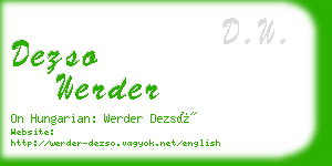dezso werder business card